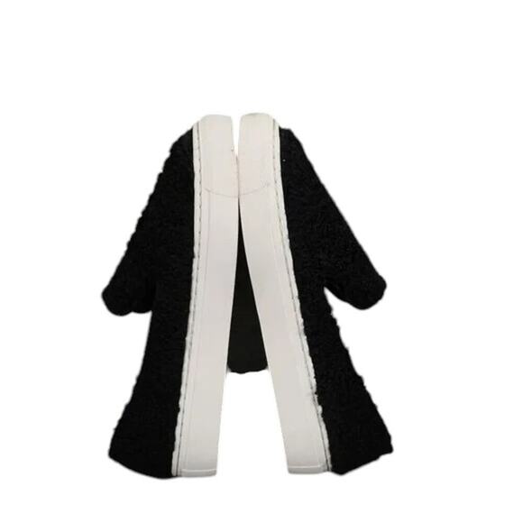 Steven Shoes Womens 6 Sneakers Casual Slip On Skimmer Faux Fur Black Fashion NY - Picture 6 of 16